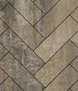 Тротуарная плитка Прямоугольник Искусственный камень  600х200 - bazalt